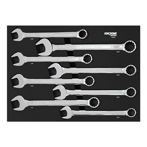 Kincrome EVA913T CONTOUR® 8 Piece Jumbo Combination Spanners EVA Tray