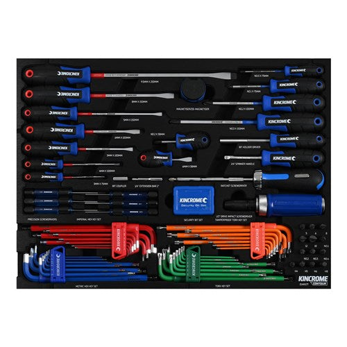 Kincrome EVA917T CONTOUR® 115 Piece TorqueMaster® Screwdrivers & Fastening EVA Tray