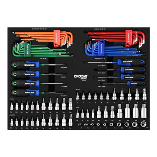 Kincrome EVA922T CONTOUR® 98 Piece Hex & TORX® Fastening EVA Tray