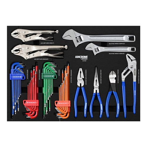 Kincrome EVA928T CONTOUR® 44 Piece Pliers, Wrenches & Hex / TORX® Fastening EVA Tray