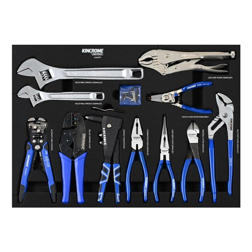 Kincrome EVA929T CONTOUR® 11 Piece Pliers, Wrenches & Riveter EVA Tray