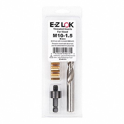 GRAINGER EZ400M10 Threaded Insert for Wood