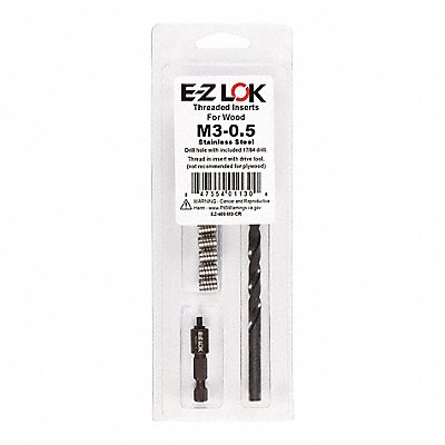 GRAINGER EZ400M3CR Threaded Insert for Wood