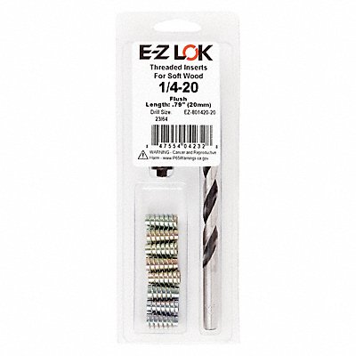 GRAINGER EZ80142020 Threaded Insert for Soft Wood