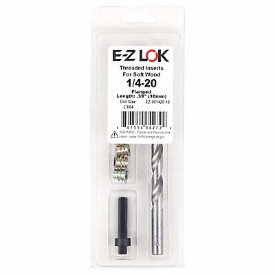 GRAINGER EZ90142010 Threaded Insert for Soft Wood