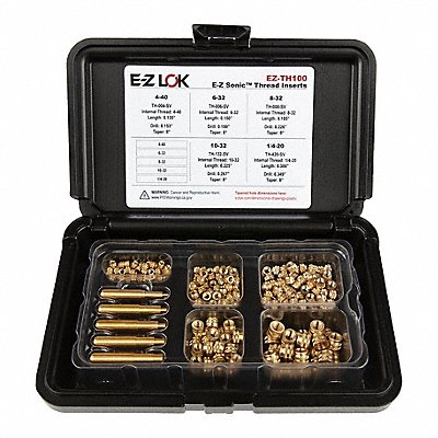 GRAINGER EZTH100 Heat-Set Threaded Insert Install Kit