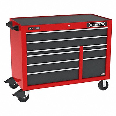 PROTO J555041B9SGPD Rolling Tool Cabinet Grey/Red 9 Drawers