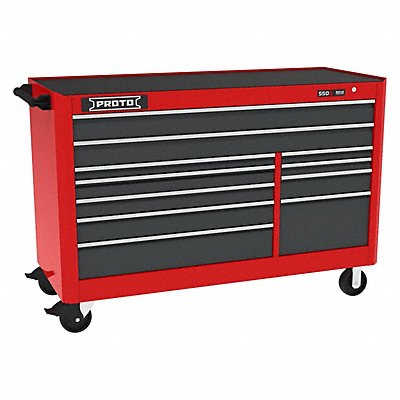 PROTO J556646B11SG Rolling Tool Cabinet Grey/Red 11 Drawers