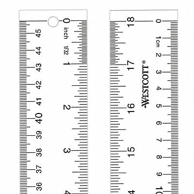 WESTCOTT 10564 Ruler 18 Inch Clear Acrylic