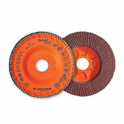 WALTER SURFACE TECHNOLOGIES 15R706 Flap Disc Coated 7 dia 8 600 RPM
