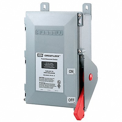 HUBBELL FDS60 EnclosedDisconSwitch Fuse 60A NonMetal