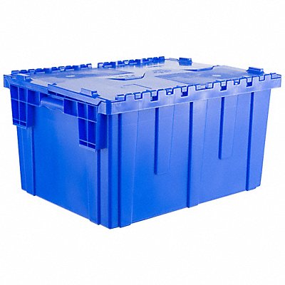 ORBIS FP403Blue E3402 Attached Lid Container Blue Solid HDPE