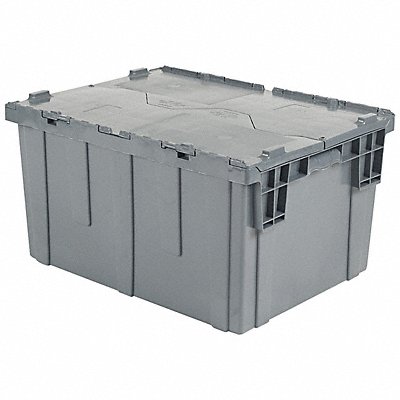 ORBIS FP403Grey E3402 Attached Lid Container Grey Solid HDPE