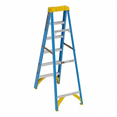 WERNER 6006 Stepladder Fiberglass 6 ft H 250 lb Cap