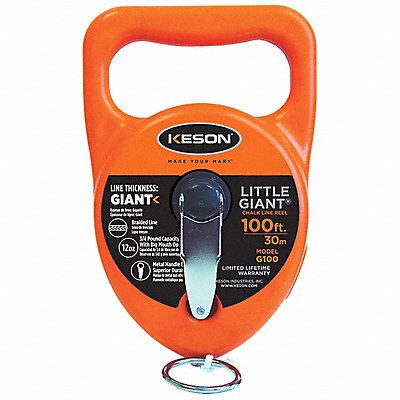 KESON GIANT G100 Chalk Line Reel 100 Ft 15 Oz 1 to 1 Gear
