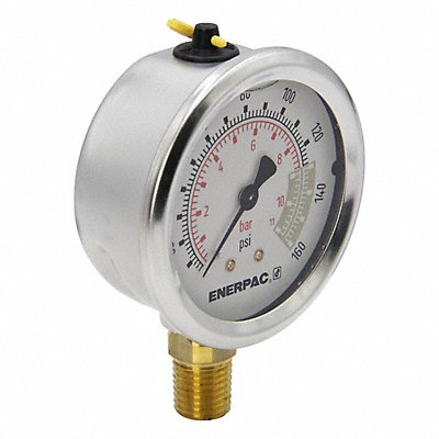 ENERPAC G2510L Hydraulic Cylinder Pressure Gauge Bottom