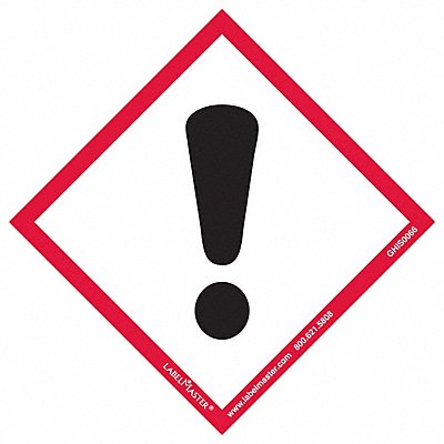 LABELMASTER GHIS0066 GHS Exclamation Mark Label 4 H 4 W PK100