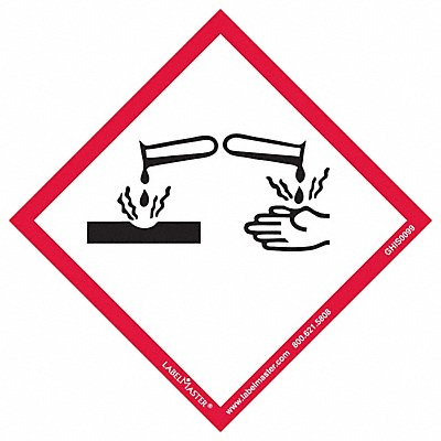 LABELMASTER GHIS0099 GHS Corrosion Label 4 H 4 W PK100
