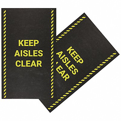 PIG GRPWS3501BK Floor Mat Keep Aisles Clear 3 ft PK2