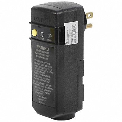 LEVITON GSRA2 Plug-In GFCI 120VAC 3/4 hp Black