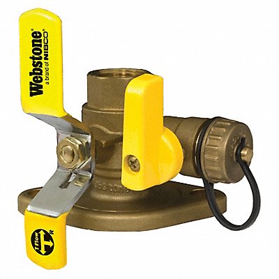 WEBSTONE 41413 Rotate Flang Ball Valve w/Drain 3/4In