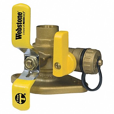 WEBSTONE 51414HV Rotate Flang Ball Valve w/Drain 1 In