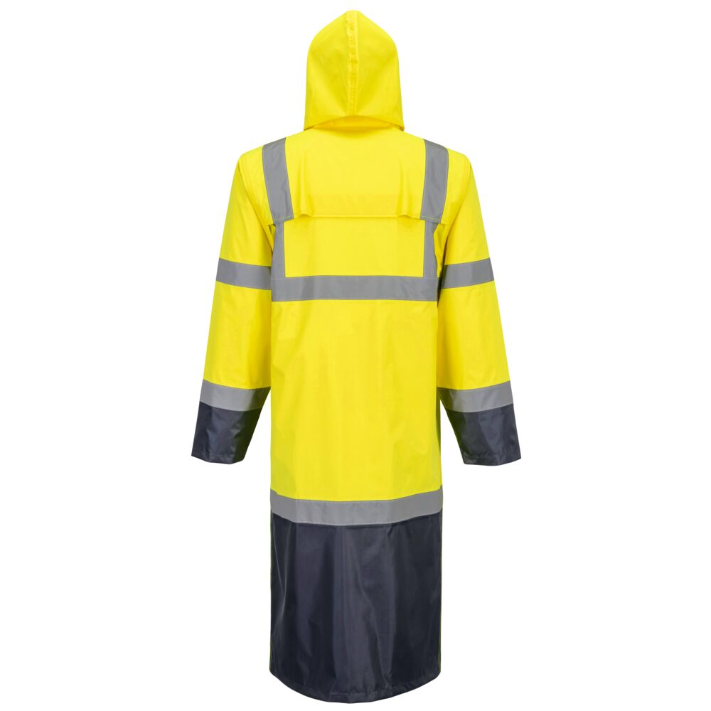 Portwest H446 Hi-Vis Contrast Raincoat 122cm