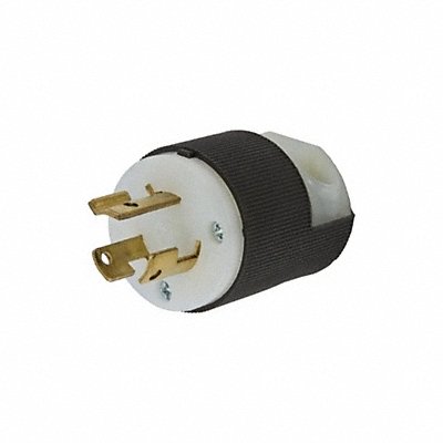 HUBBELL WIRING DEVICE-KELLEMS HBL4570CST Locking Plug Black/White 15 A 250V Nylon