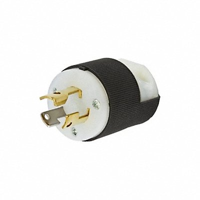 HUBBELL WIRING DEVICE-KELLEMS HBL4720CST Locking Plug Black/White 15 A 125V Nylon