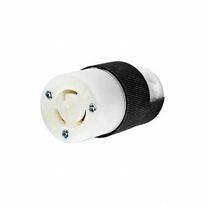 HUBBELL WIRING DEVICE-KELLEMS HBL4729CST Locking Connector Black/White 15 A 125V
