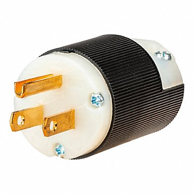 HUBBELL WIRING DEVICE-KELLEMS HBL5266CST Straight Blade Plug Black/White 15 A