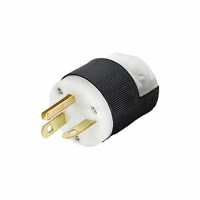 HUBBELL WIRING DEVICE-KELLEMS HBL5466CST Straight Blade Plug White/Yellow 20 A