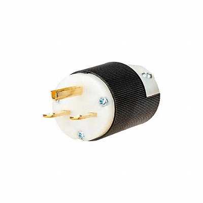 HUBBELL WIRING DEVICE-KELLEMS HBL5666CST Straight Blade Plug Black/White 15 A