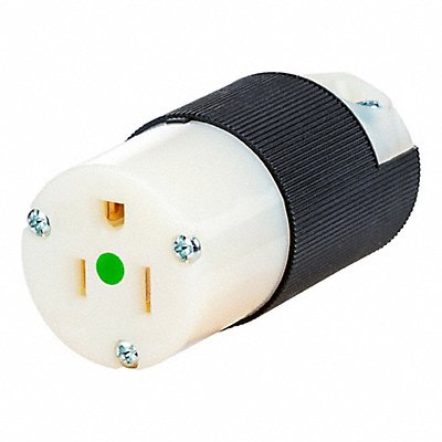 HUBBELL WIRING DEVICE-KELLEMS HBL8219CST Straight Blade Connector Blk/Wht 15 A