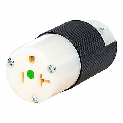 HUBBELL WIRING DEVICE-KELLEMS HBL8319CST Straight Blade Connector Blk/Wht 20 A
