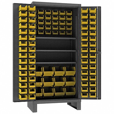 DURHAM MFG HDC361083S95 Bin Cabinet 78 x36 x24 Grey 108YellowBns