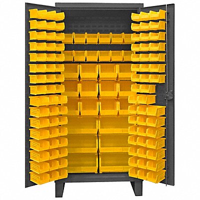 DURHAM MFG HDC3612695 K4903 Bin Cabinet 78 x36 x24 Grey 126YellowBns