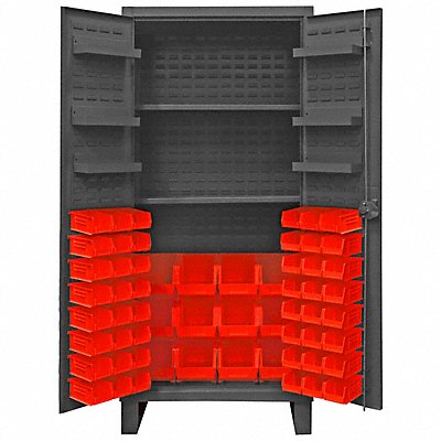 DURHAM MFG HDC36602S6D1795 K4920 Bin Cabinet 78 x36 x24 Grey 60RedBns