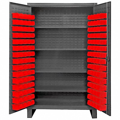 DURHAM MFG HDC481204S1795 K4923 Bin Cabinet 78 x36 x24 Grey 120RedBns