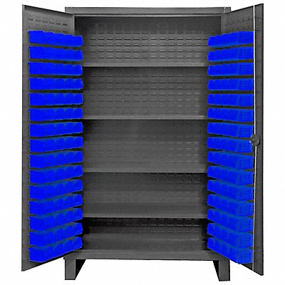 DURHAM MFG HDC481204S5295 K4923 Bin Cabinet 78 x36 x24 Grey 120BlueBns