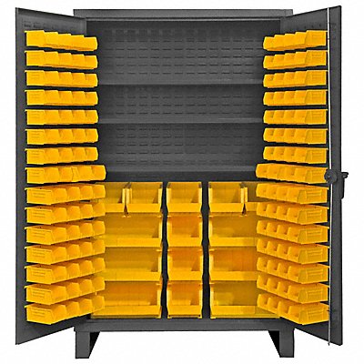 DURHAM MFG HDC481343S95 K4924 Bin Cabinet 78 x48 x24 Grey 134YellowBns
