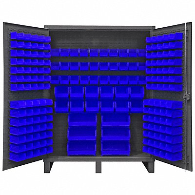 DURHAM MFG HDC601985295 K4905 Bin Cabinet 78 x60 x24 Grey 198BlueBns