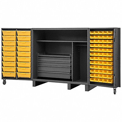 DURHAM MFG HDC6072DC18TB5B95 Bin Cabinet Grey 78 x60 x36 78YllwBns