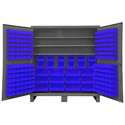 DURHAM MFG HDC721923S5295 K4931 Bin Cabinet 78 x72 x24 Grey 192BlueBns