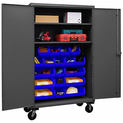 DURHAM MFG HDCM48182S5295 K4887 Bin Cabinet 80 x48 x24 Grey 18BlueBns