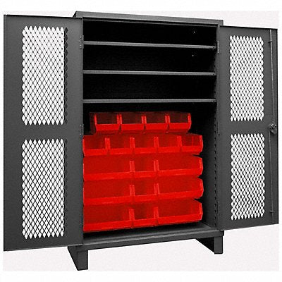 DURHAM MFG HDCV4818B3S1795 K4953 Bin Cabinet 78 x48 x24 Grey 18RedBns