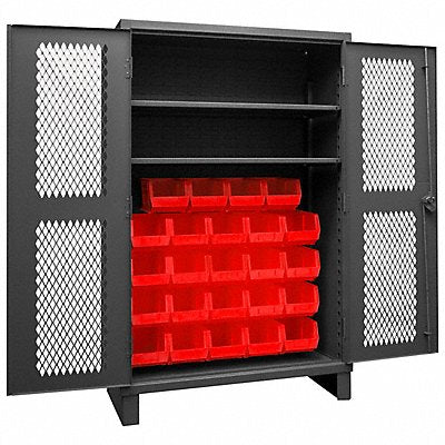 DURHAM MFG HDCV4824B2S1795 K4954 Bin Cabinet 78 x48 x24 Grey 24RedBns