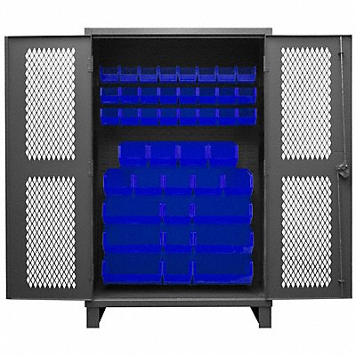 DURHAM MFG HDCV4842B5295 K4946 Bin Cabinet 78 x48 x24 Grey 42BlueBns