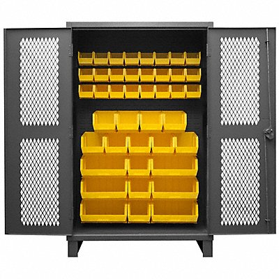 DURHAM MFG HDCV4842B95 K4946 Bin Cabinet 78 x48 x24 Grey 42YellowBns