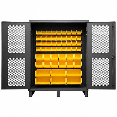 DURHAM MFG HDCV6054B95 K4947 Bin Cabinet 78 x60 x24 Grey 54YellowBns